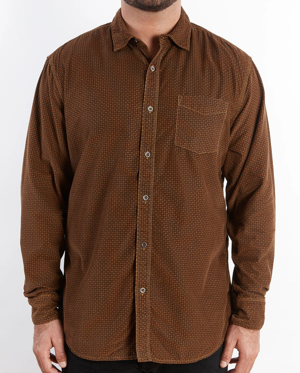 Nicoby Age of Wisdom Brown Vintage Overdyed Corduroy Shirt