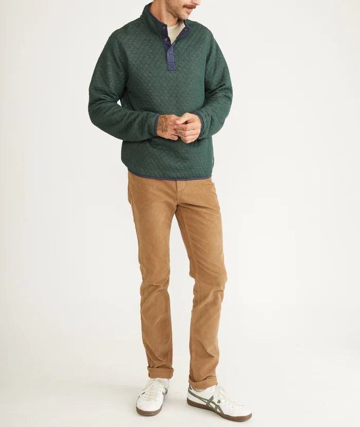 Wholesale,Marine Layer, Marine Layer Green/Oatmeal Quilted Long Sleeve Corbet Reversible Pullover, Green, Large-46-TagL