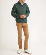 Marine Layer Green/Oatmeal Quilted Long Sleeve Corbet Reversible Pullover