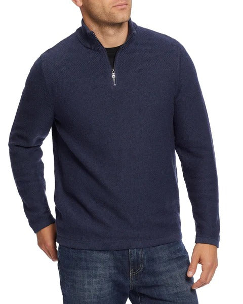 Flag and Anthem Navy 1/2 Zip Henryville Mockneck Sweater – Taelor.Style