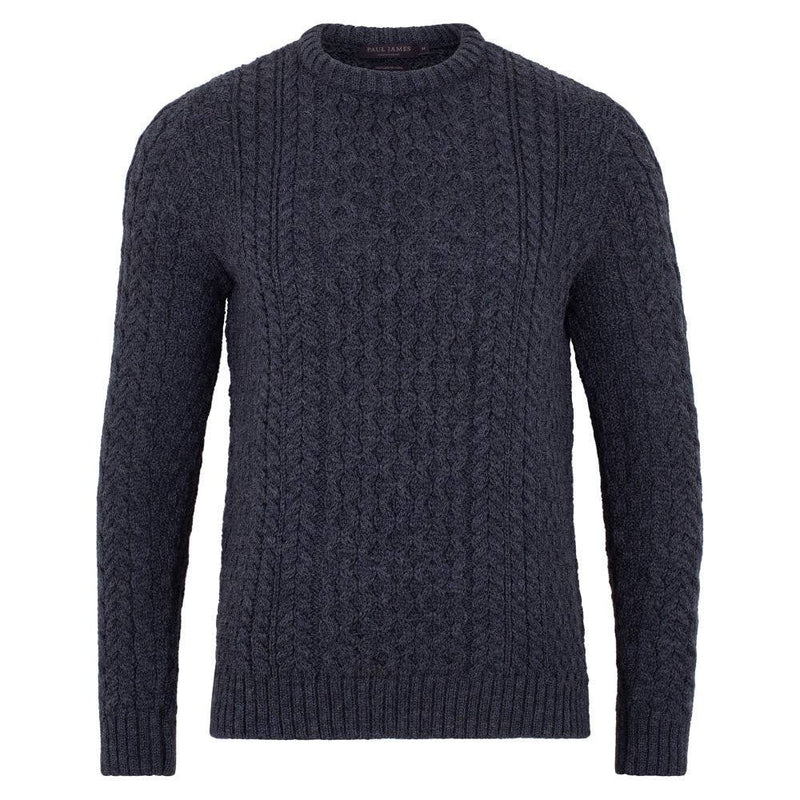 Paul James Charcoal British Wool Cable Sweater