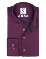 R2 Amsterdam Purple Long Sleeve Button Up Tencel Shirt