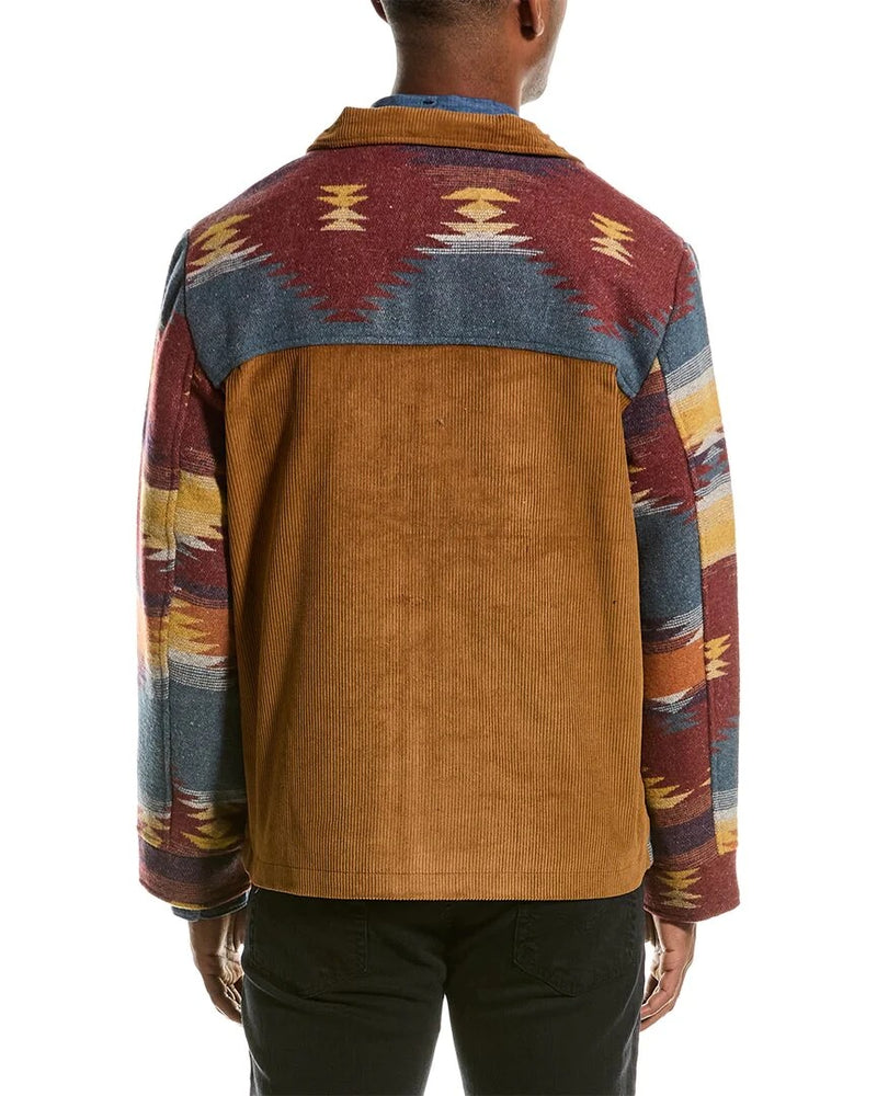 American Stitch Red Multicolor Navajo Print Shirt Jacket