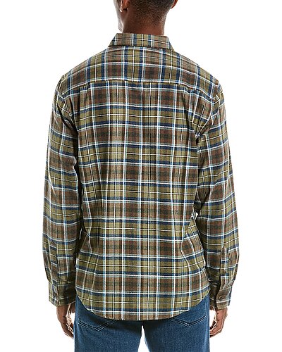 Other,Weatherproof, Weatherproof Vintage Olive/Brown Flannel Shirt, Green, Large-47-TagL