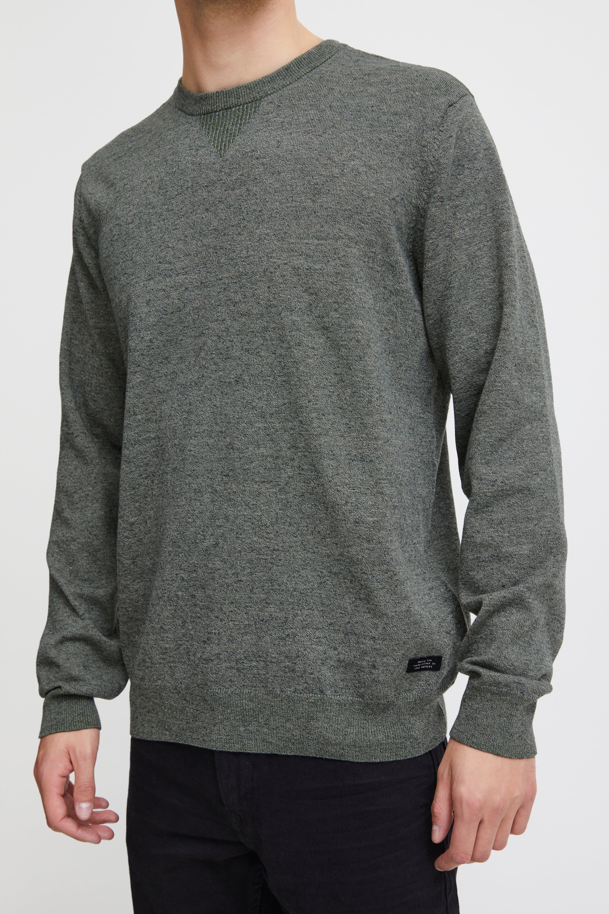 Other,Blend, Blend Dark Green Knit Relaxed Crewneck Sweater, Green, Large-44-TagL