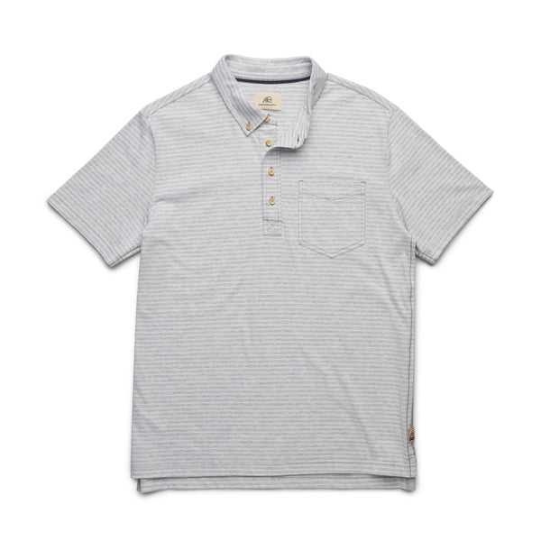 Surfside Supply Light Grey Micro Stripe Knit Short Sleeve Polo