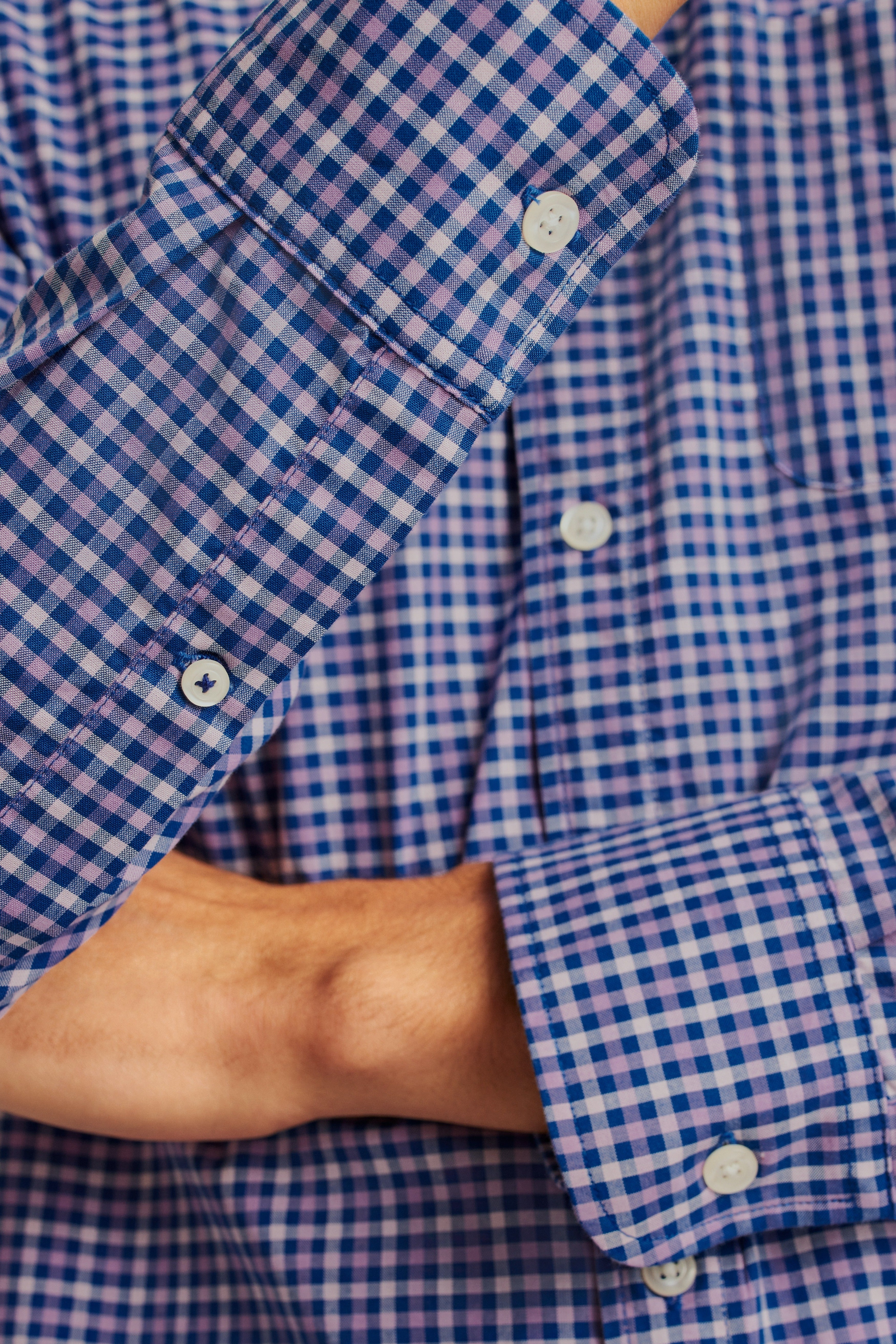 Wholesale,Bonobos, Bonobos Lavender Plaid Stretch Long Sleeve Shirt, Purple, Large-45-TagL