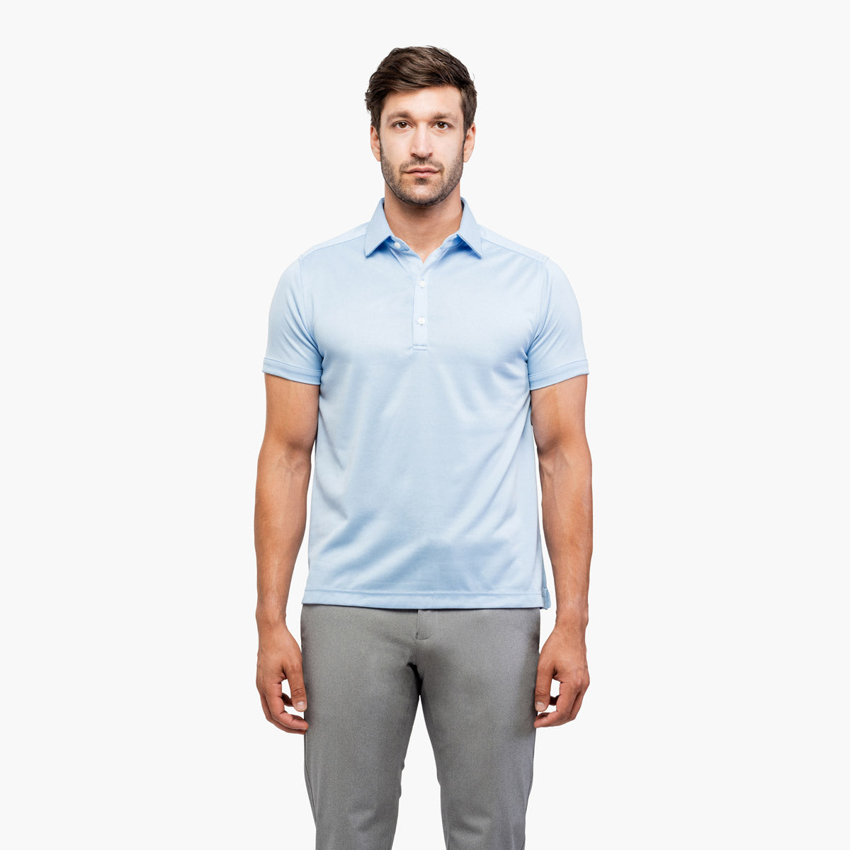 Wholesale,Ministry of Supply, Ministry of Supply Light Blue 4 Way Stretch Short Sleeve Polo, Blue, Extra Large-47-TagXXL