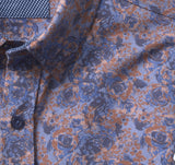 Johnston & Murphy Navy/Brown Floral Stretch Shirt