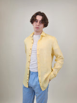 R2 Amsterdam Yellow Linen Long Sleeve Shirt