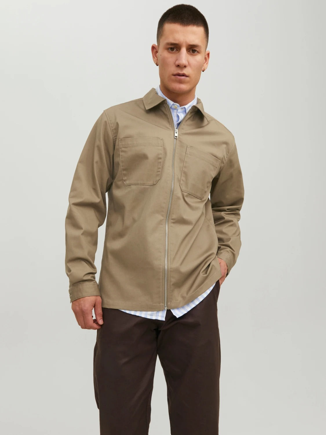 Wholesale,Jack & Jones, Jack & Jones Tan Full Zip Jacket, Tan, Medium-43-TagM