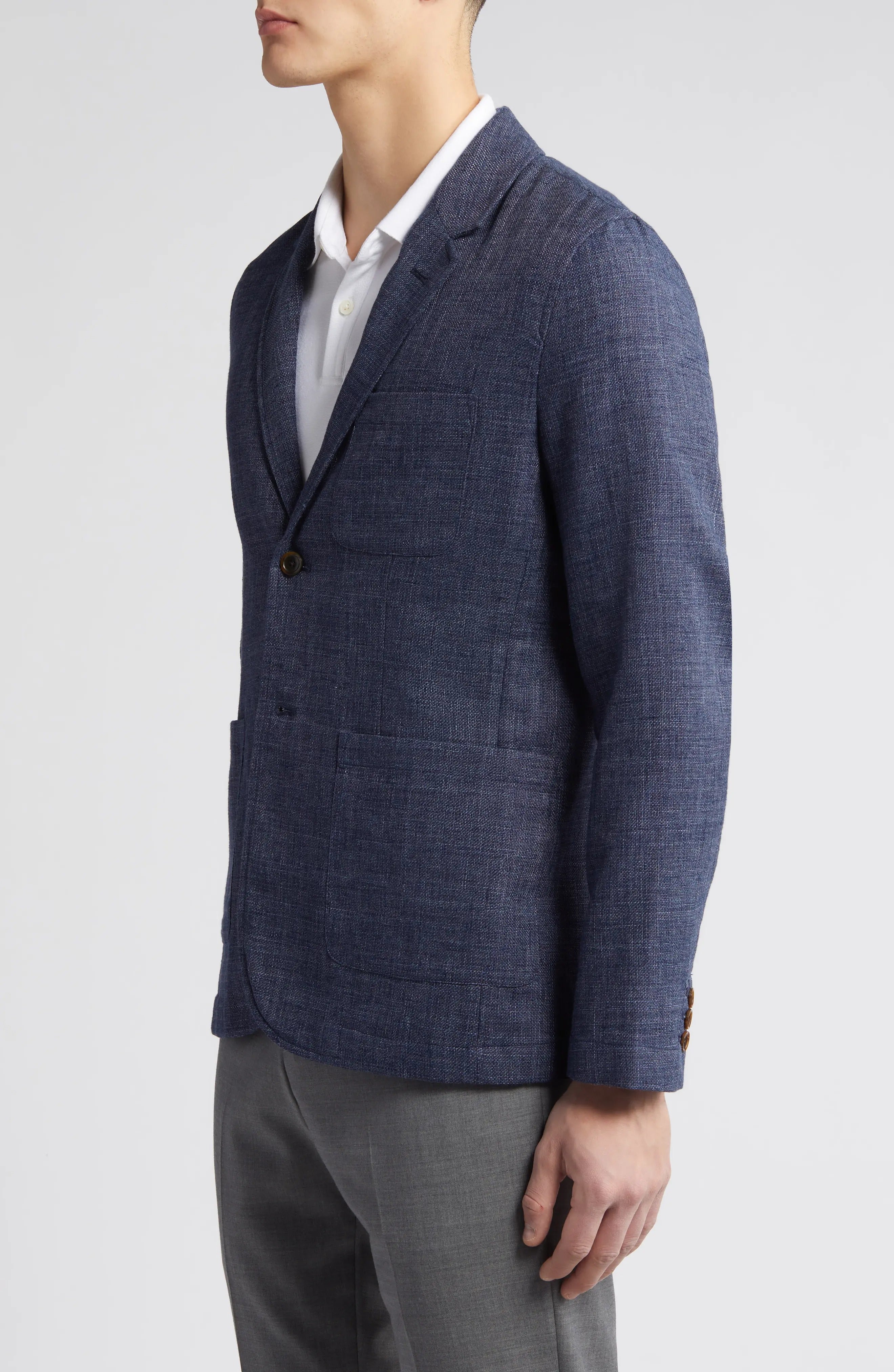 Wholesale,Rails, Rails Navy Idris Cotton & Linen Blend Blazer, Blue, Large-46-TagL