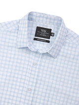 W.R.K Blue Check 4 Way Stretch Short Sleeve Button Up Shirt