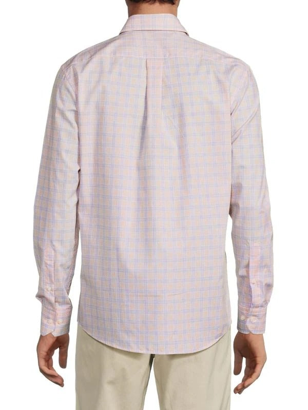 Other,Scott Barber, Scott Barber Khaki/Grey Plaid Button Down Collar Shirt, Tan, Medium-42-TagM