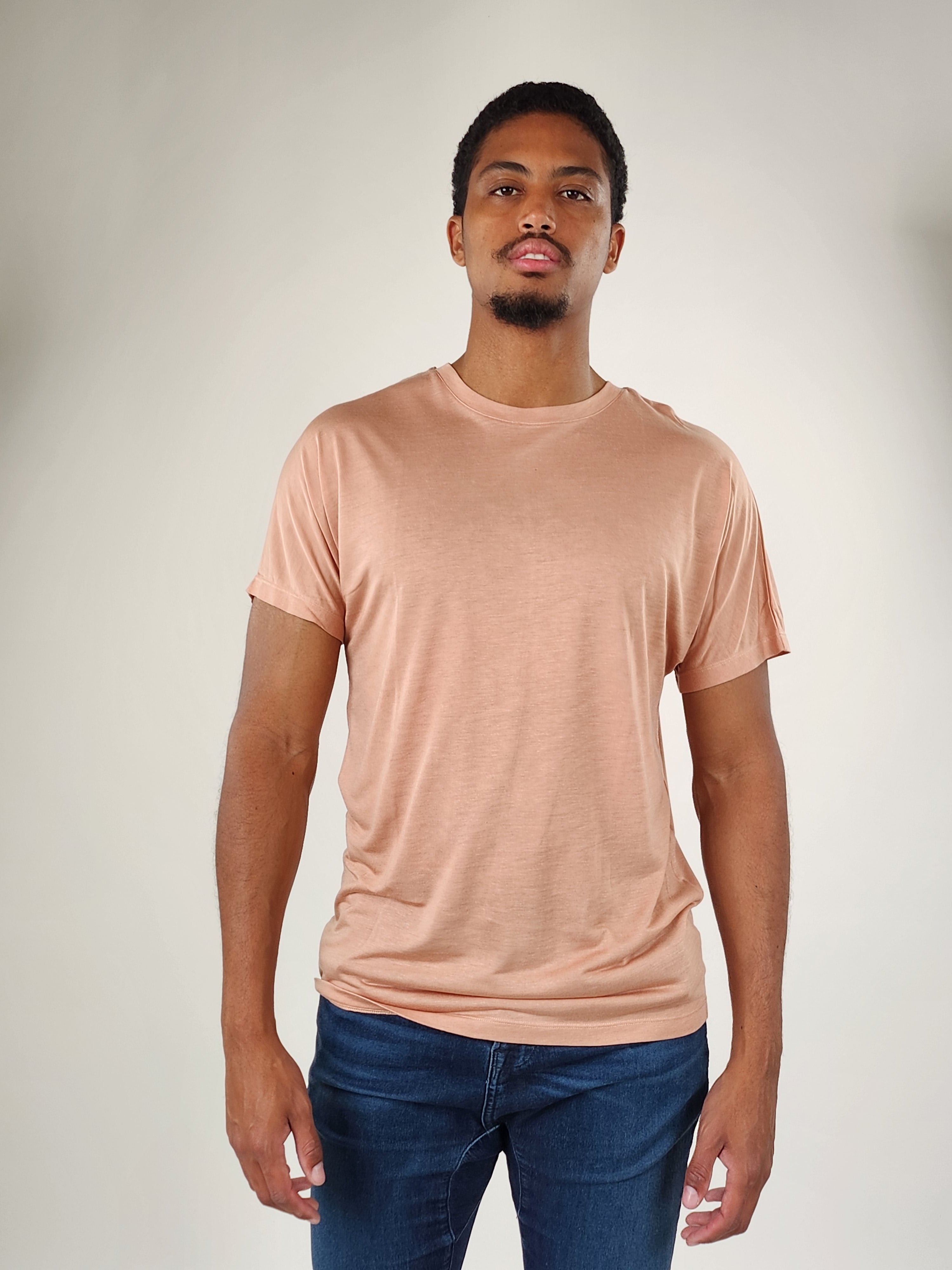 Wholesale,Reesedeluca, Reese De Luca Apricot Short Sleeve T-Shirt, Orange, Medium-41-TagM