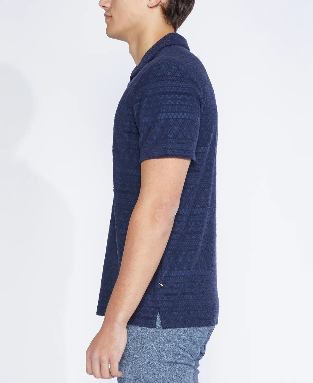 Wholesale,Civil Society, Civil Society Navy Jacquard Short Sleeve Resort Polo, Blue, Small-39-TagS