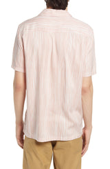 Topman Pink Painted Stripe Short Sleeve Shirt