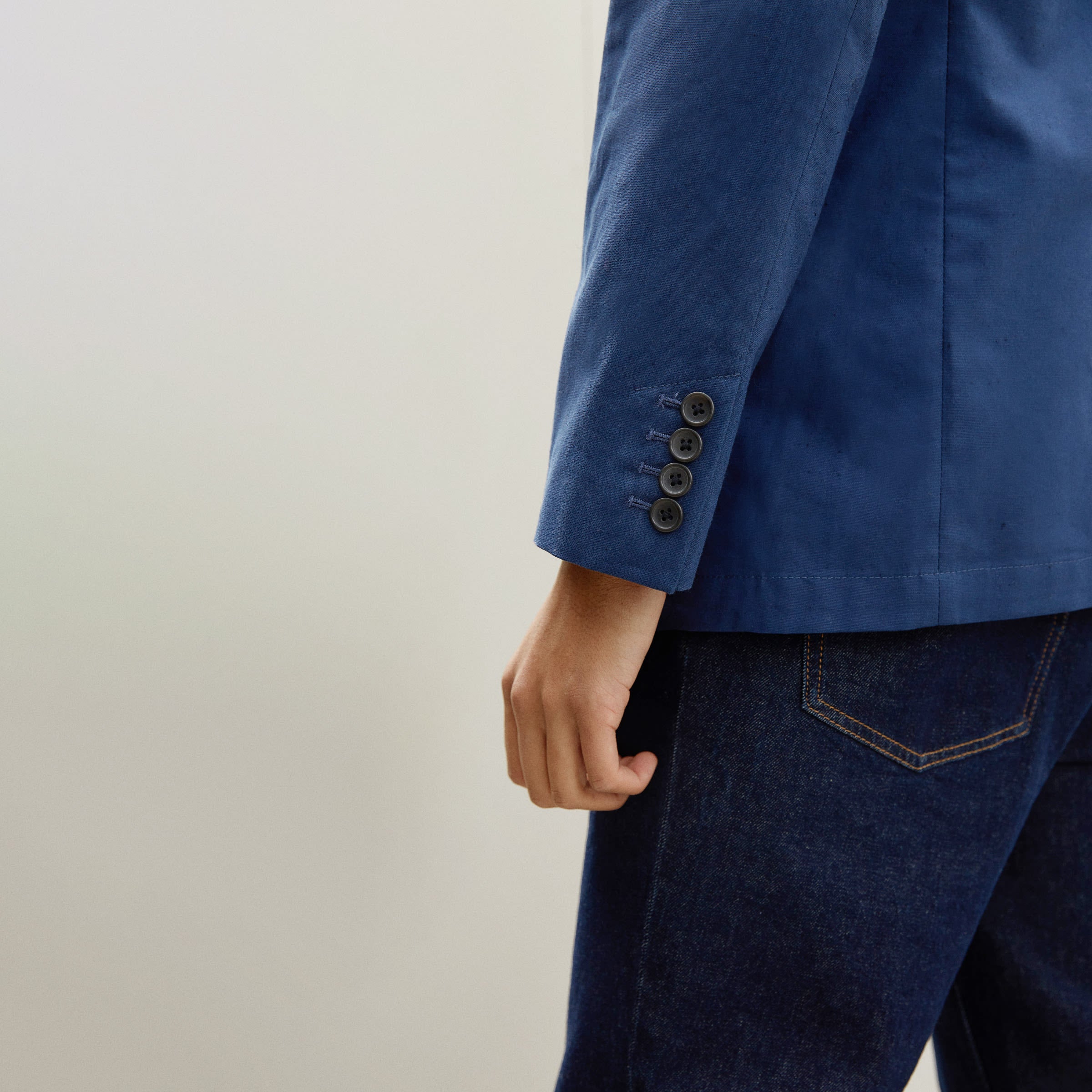 Everlane,Everlane, Everlane Blue Slim Fit Casual Blazer, Blue, Small-38-Tag38