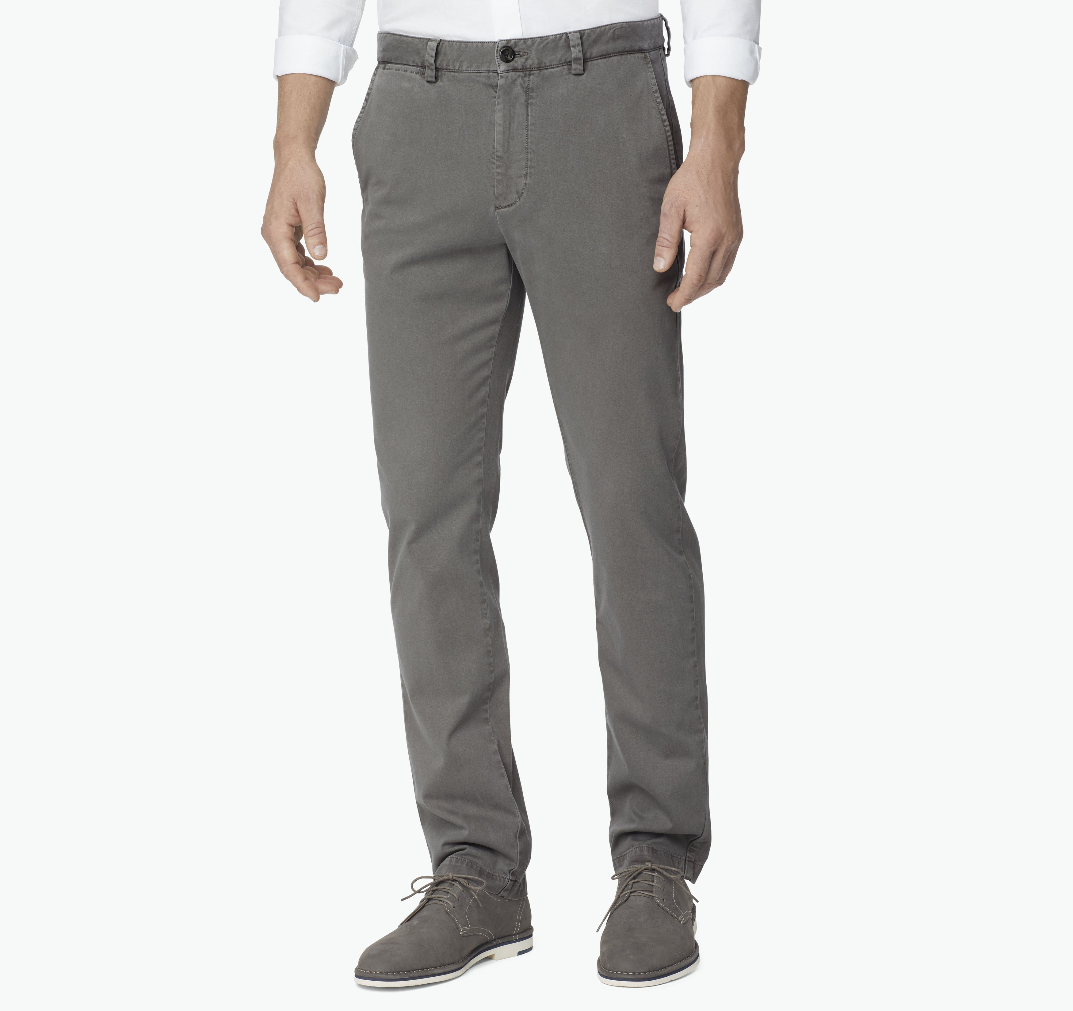Wholesale,Johnston & Murphy, Johnston & Murphy Grey Washed Straight Leg Chino, Grey, 34W-32L-Tag34