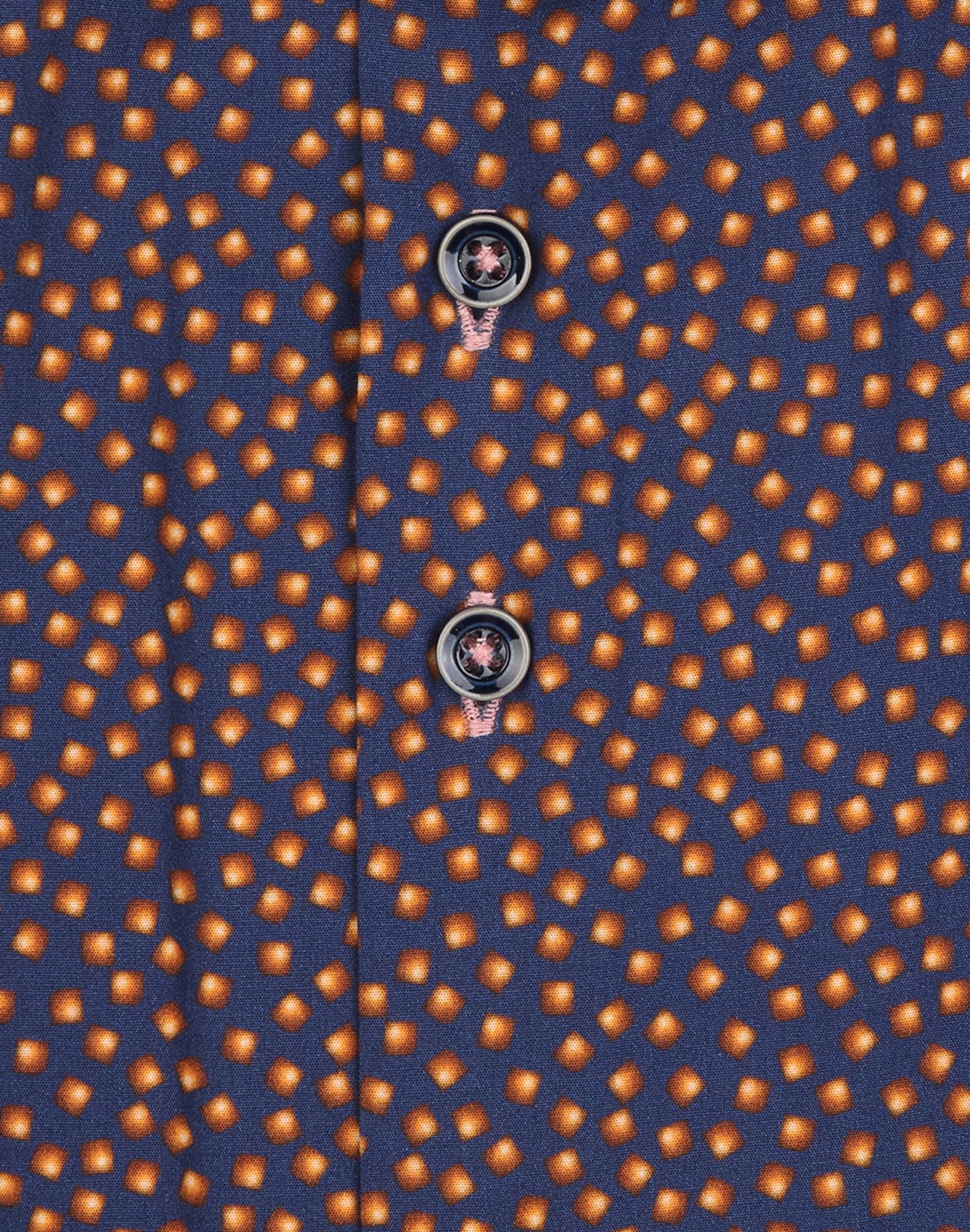 Brand Partner,R2 Amsterdam, R2 Amsterdam Navy Lantern Print Long Sleeve Button Up Shirt, Blue, Extra Large-50-Tag44