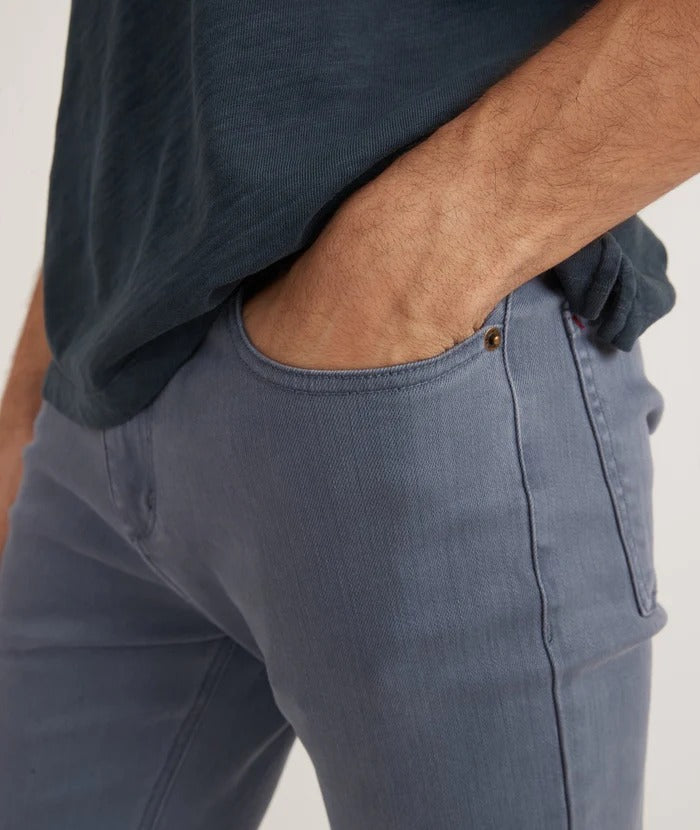 Wholesale,Marine Layer, Marine Layer Blue Garment Dye 5 Pocket Twill Pant, Blue, 36W-32L-Tag36
