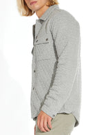 Civil Society Light Grey Quilted Knit Shirt Jacket with Double Front Pockets