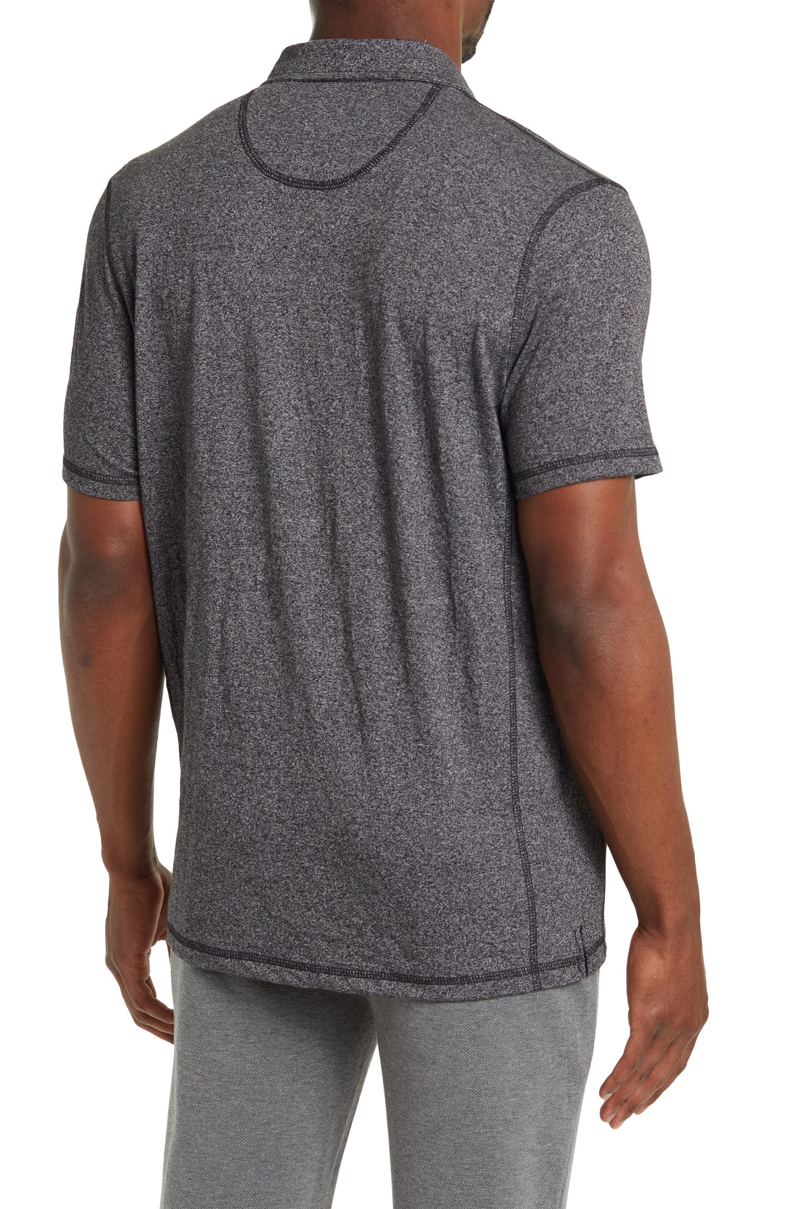 Nordstrom Rack,English Laundry, English Laundry Black Heather Performance Polo, Black, Medium-40-TagM