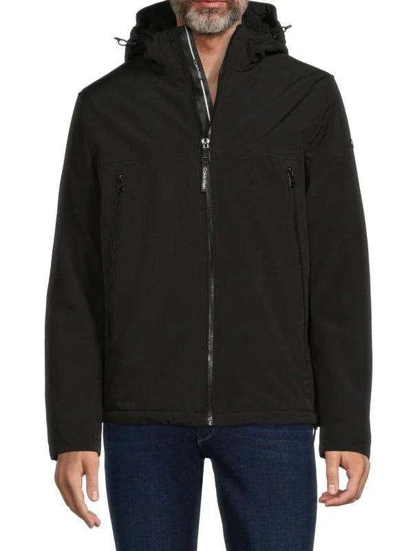 Other,Calvin Klein, Calvin Klein Black Faux Fur Lined Hooded Zip Up Jacket, Black, Large-50-TagL