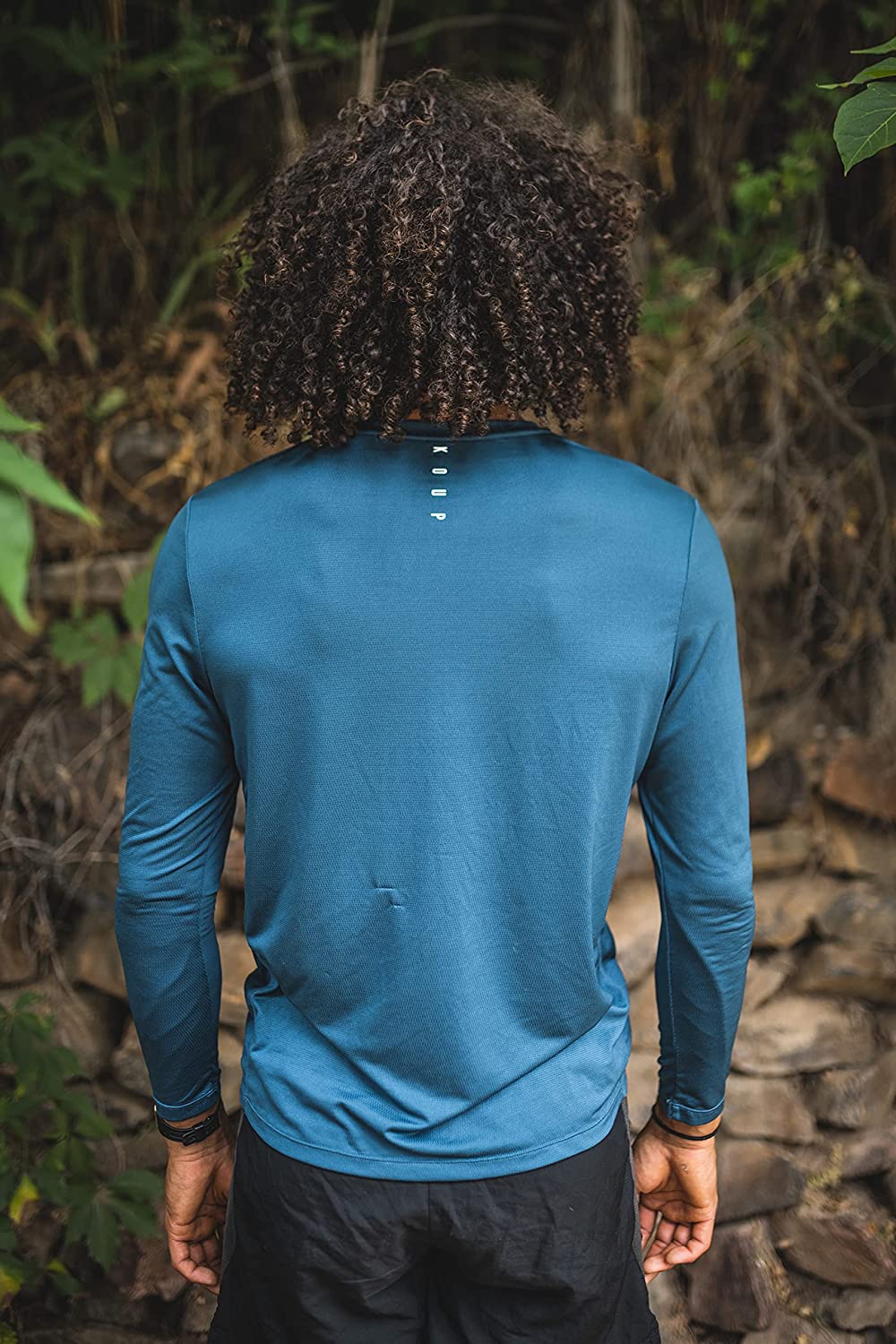 Brand Partner,Koup, Koup Teal Cinnamon-Infused Anti-Odor Longsleeve Performance Tee, Blue, Medium--