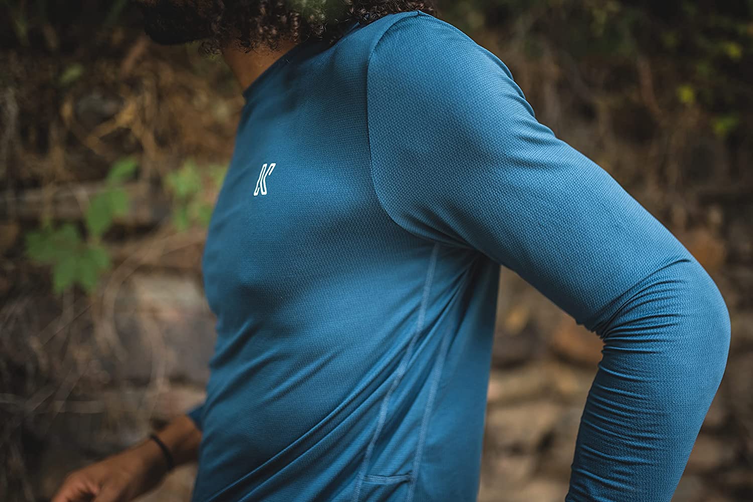 Taelor.Style, Koup Teal Cinnamon-Infused Anti-Odor Longsleeve Performance Tee, Blue, Medium-41-TagM