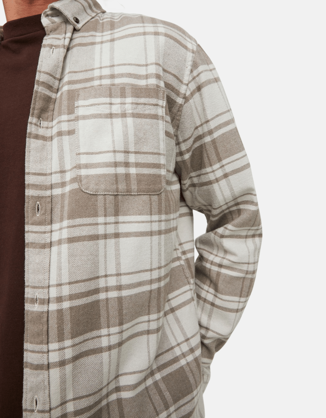 Wholesale,Jack & Jones, Jack & Jones Tan/Cream Plaid Flannel, Tan, Small-42-TagM