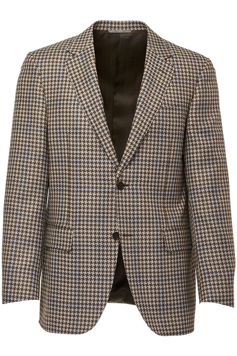 Canali Beige Houndstooth Blazer