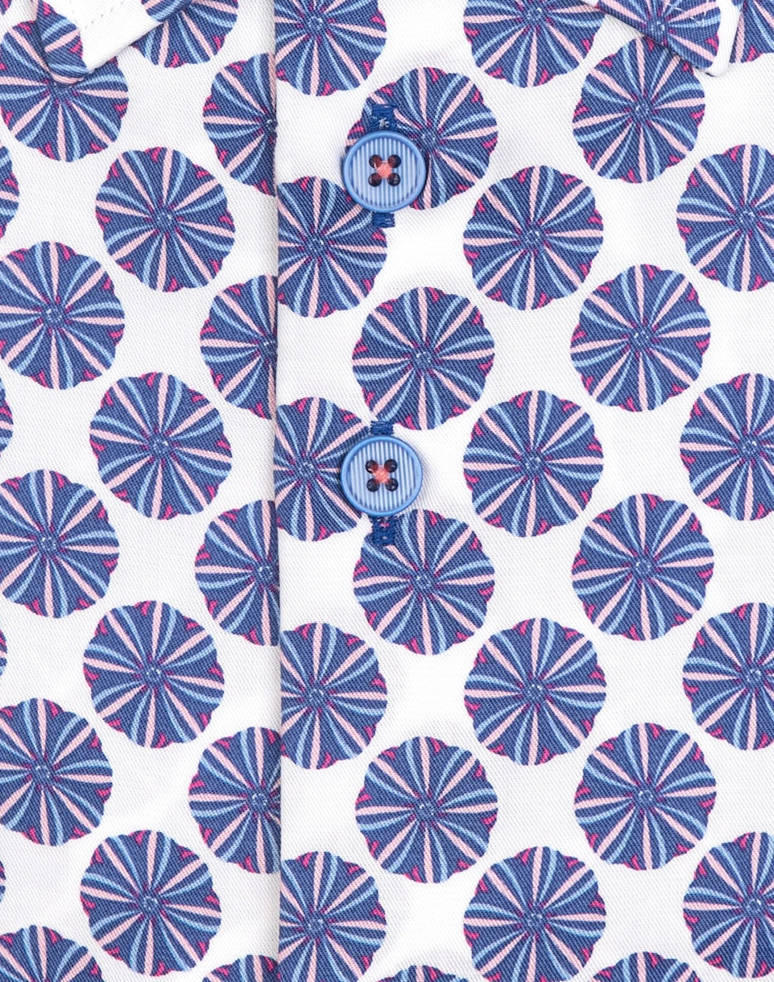 Brand Partner,R2 Amsterdam, R2 Amsterdam Blue Hot Air Ballon Print Long Sleeve Button Up Shirt, Blue, Small-41-Tag39