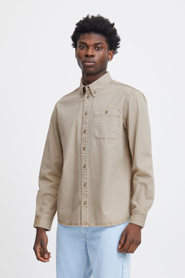 Blend Tan Denim Long Sleeve Shirt