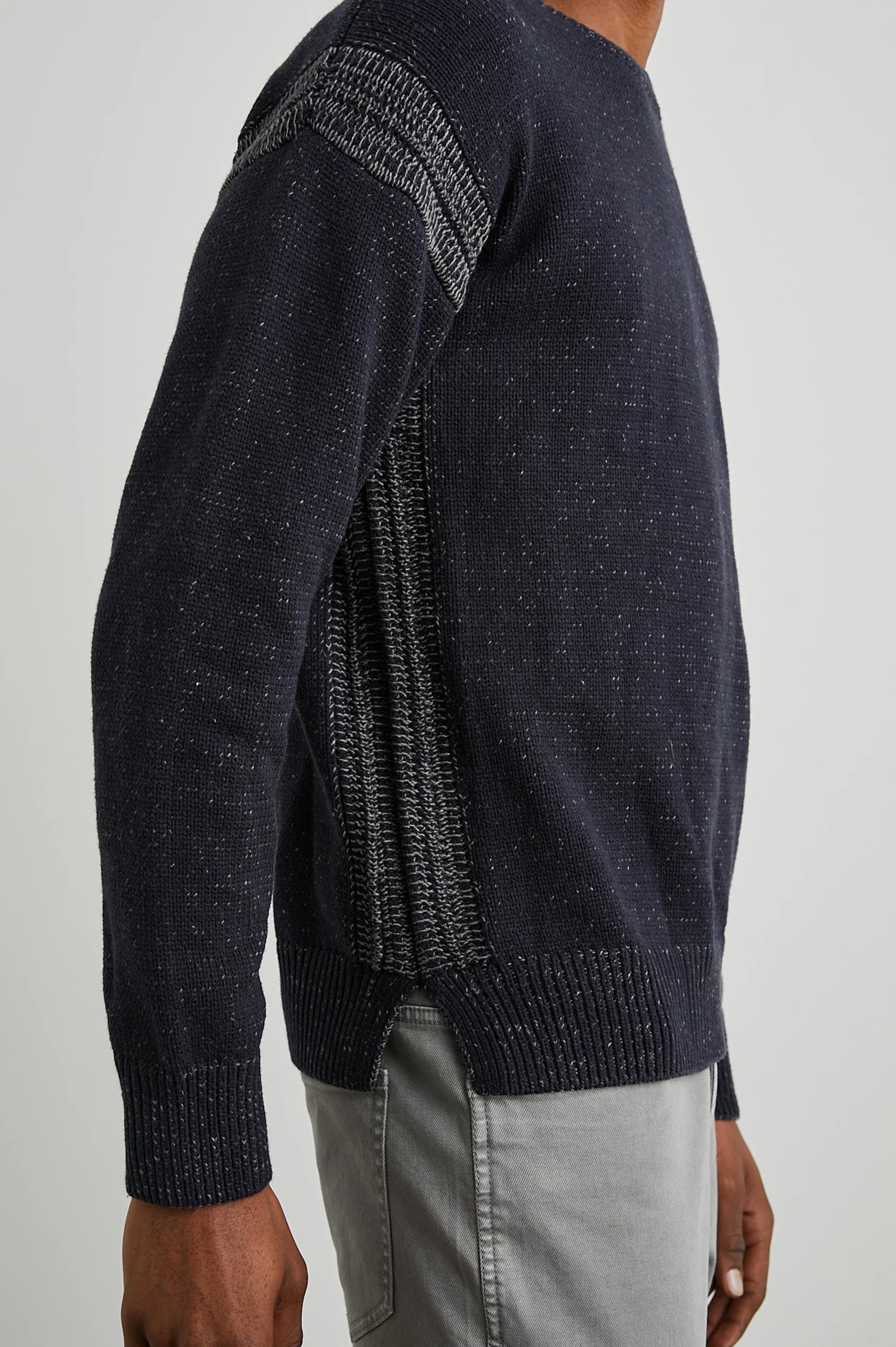 Wholesale,Rails, Rails Navy Cotton Blend Stitching Detail Sweater, Blue, Medium-44-TagM