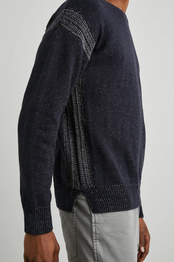 Rails Navy Cotton Blend Stitching Detail Sweater