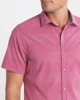 Flag & Anthem Mauve Monroe Dobby Stripe Short Sleeve Woven Shirt