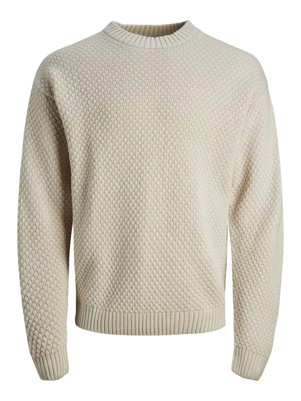 Jack & Jones Oatmeal Knit Crewneck Sweater