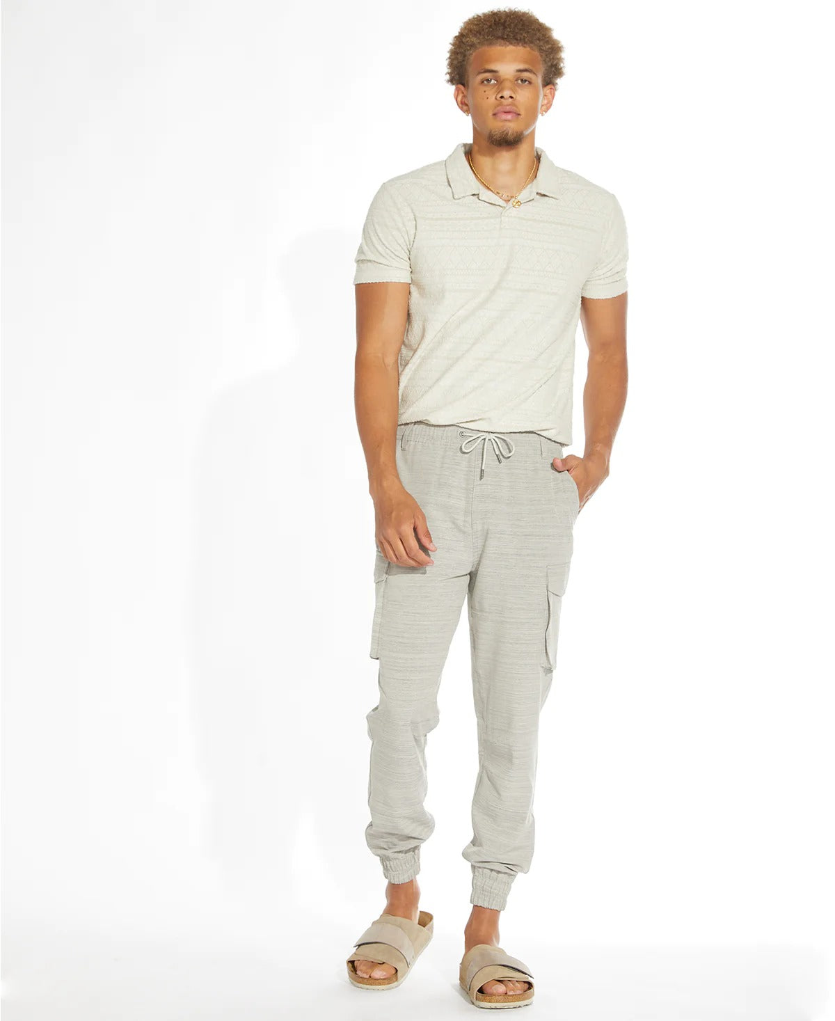 Wholesale,Civil Society, Civil Society Stone Jacquard Short Sleeve Resort Polo, Tan, Medium-42-TagM