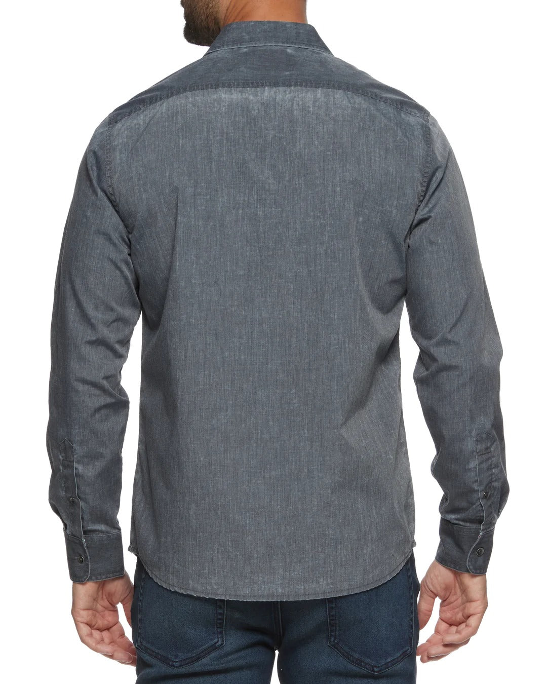 Wholesale,Flag & Anthem, Flag & Anthem Charcoal Vintage Washed Long Sleeve Shirt, Grey, Extra Extra Large-54-TagXXL