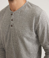 Marine Layer Heather Grey Long Sleeve Double Knit Henley