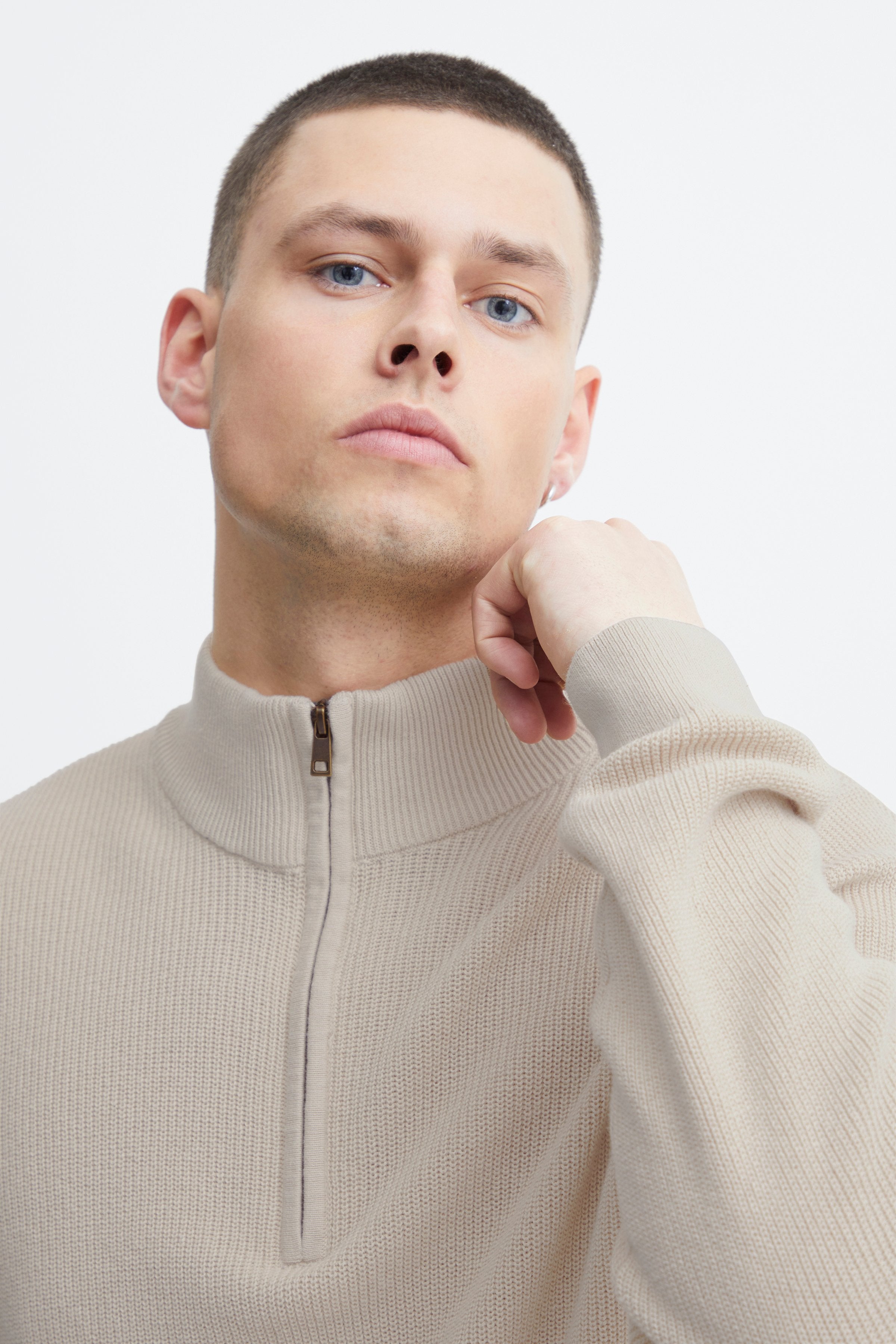 Other,Blend, Blend Cream Codford Half Zip Pullover, Cream, Medium-42-TagL