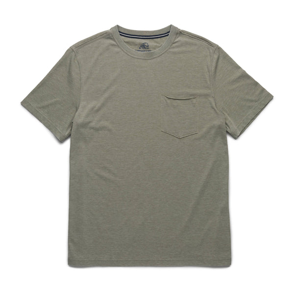 Surfside Supply Pastel Olive Green Burnout Raw Edge Tshirt With Front Pocket