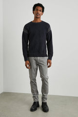 Rails Navy Cotton Blend Stitching Detail Sweater