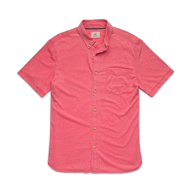Surfside Supply Bright Pink Burnout Knit Button Up Short Sleeve Shirt