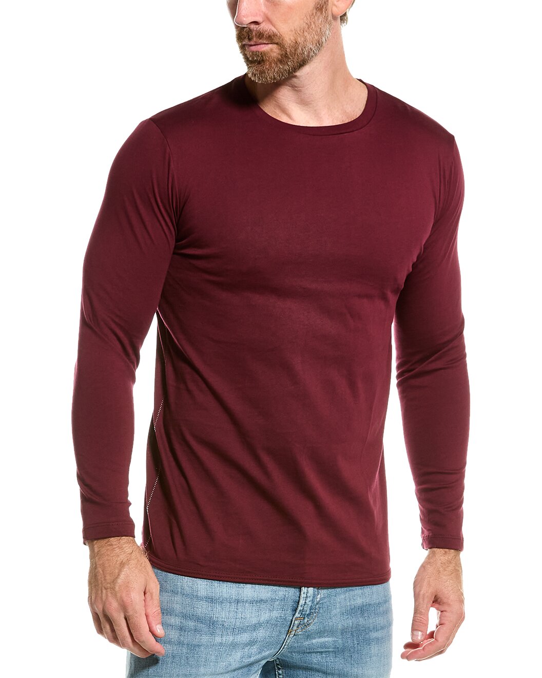 Other,M.SINGER, M.SINGER Maroon Tillman Crewneck T-Shirt, Red, Medium-40-TagMLarge-42-TagL