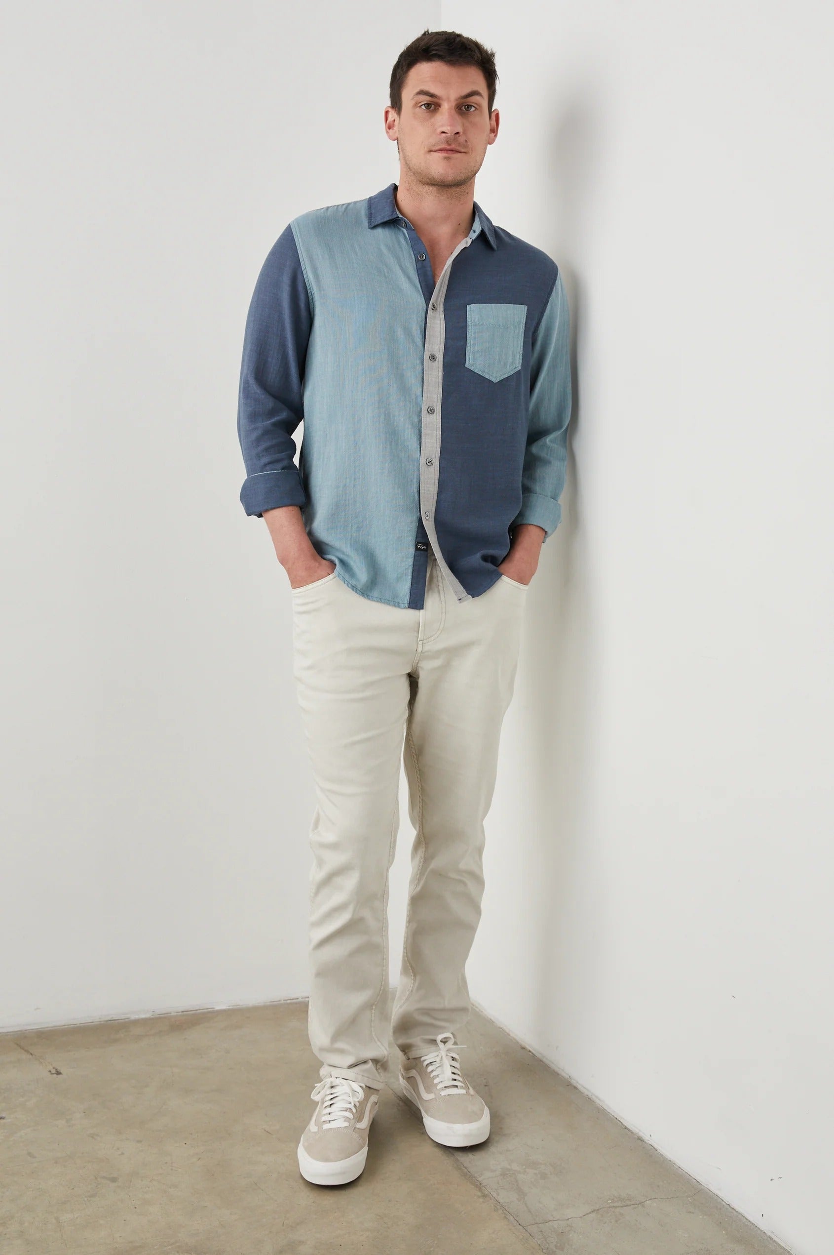 Wholesale,Rails, Rails Aqua/Teal Multi Long Sleeve Button Up Shirt, Blue, Large-46-TagL