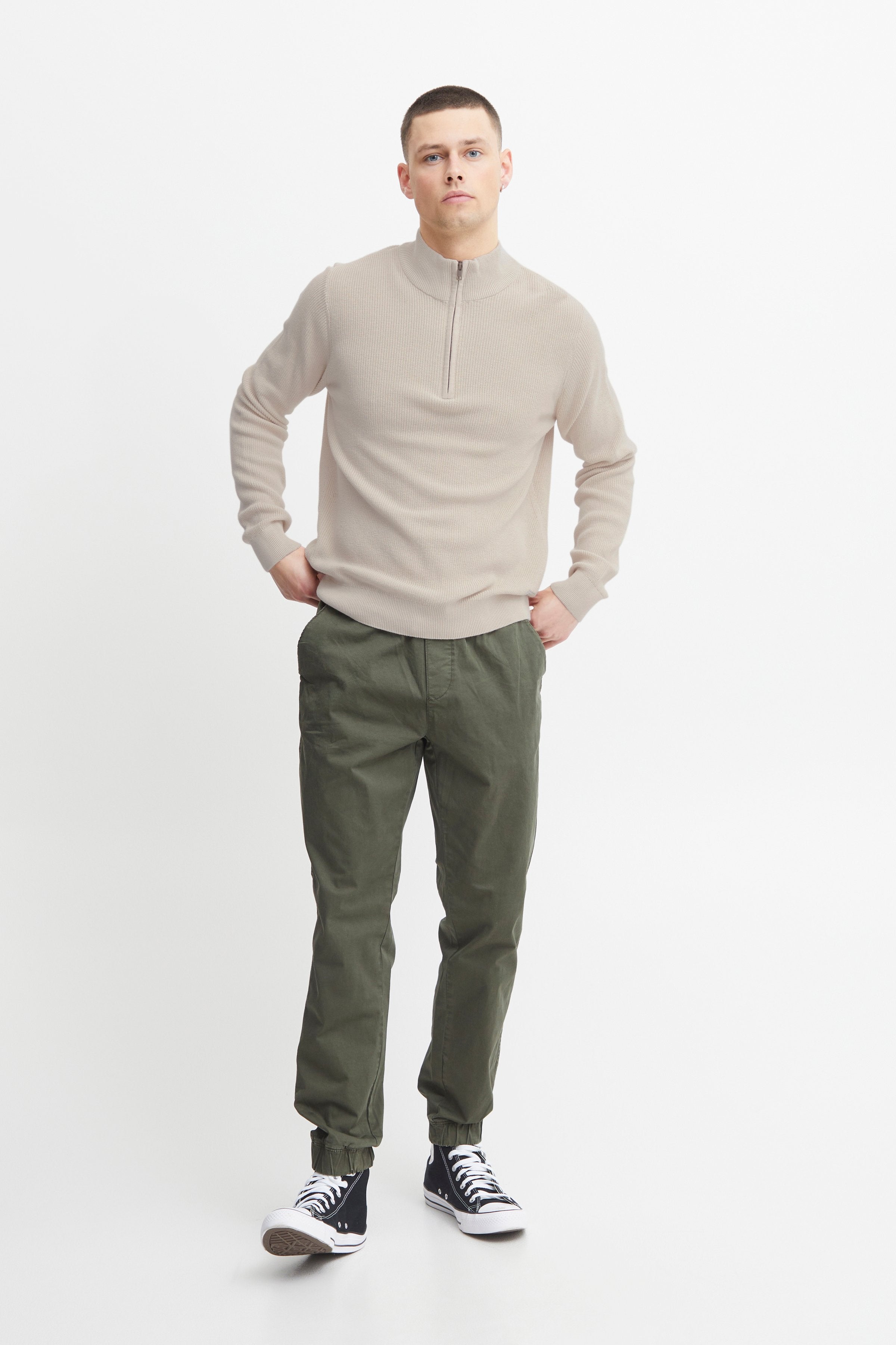 Other,Blend, Blend Cream Codford Half Zip Pullover, Cream, Medium-42-TagL