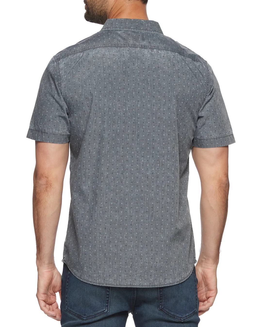 Wholesale,Flag & Anthem, Flag & Anthem Charcoal Gradendale Vintage Soft Dot Print Short Sleeve Shirt, Grey, Small-40-TagSMedium-42-TagMLarge-44-TagLExtra Large-48-TagXLExtra Extra Large-52-TagXXL