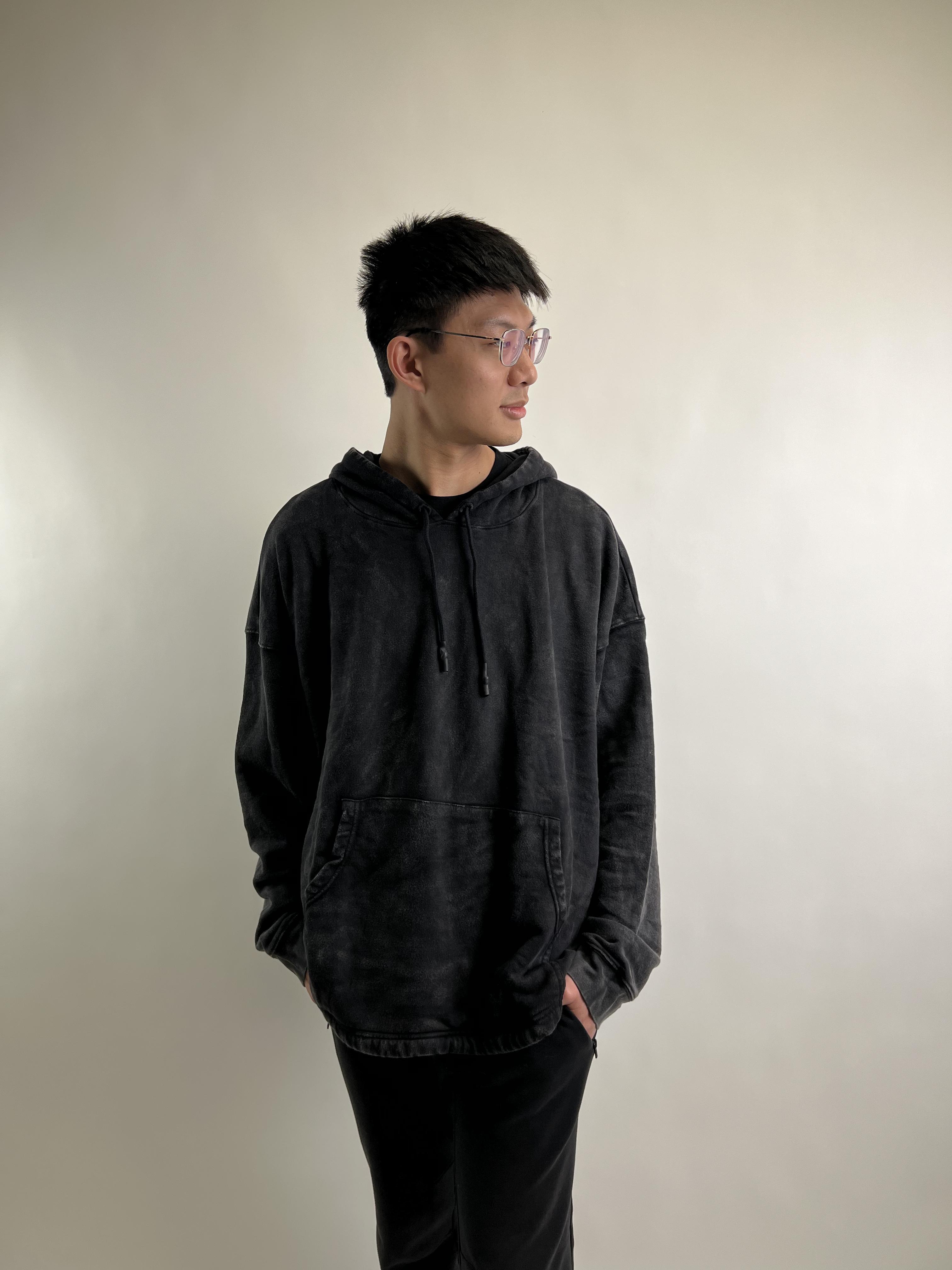 Wholesale,Reesedeluca, Reese De Luca Black Tie Die Long Sleeve Hoodie, Black, Large-46-TagXS